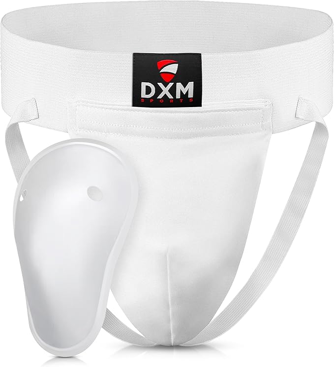 DXM SPORTS Groin Protector Cup Men, Boxing Kickboxing MMA Muay Thai Sparring Groin Guard, Ventilated Adjustable, Karate Fighting Training, Underwear Jiu Jitsu BJJ Protection