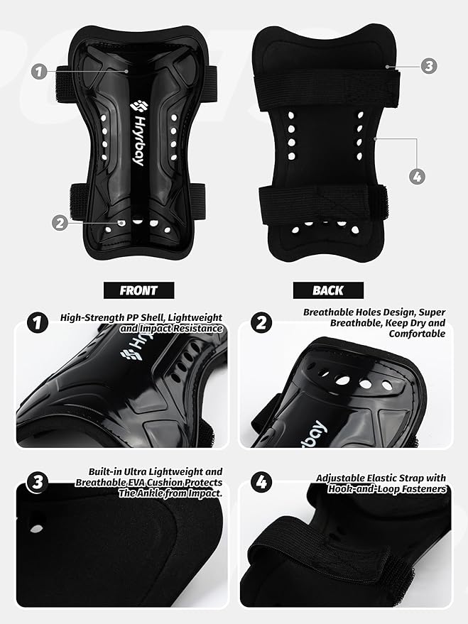 Kids Soccer Shin Guards and Socks Toddler Soccer Shin Pads Protective Defender Gear for 3-15 Years Old Youth Boys Girls