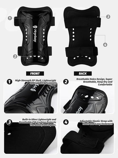 Kids Soccer Shin Guards and Socks Toddler Soccer Shin Pads Protective Defender Gear for 3-15 Years Old Youth Boys Girls