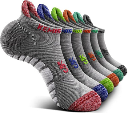 KEMISANT Men Running Socks,Active Ankle Socks No show Cushioned Footbed Arch Support
