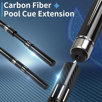 Kmise Professional Pool Cue Stick - 19 20 21oz Canadian Maple Cue Sticks, Low Deflection Shaft with Telescopic Carbon Fiber Extension, Pool Sticks for Aults, Billiard Cue Sticks with Leather Cue Case