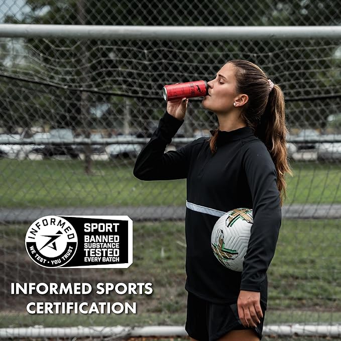 G.O.A.T. Fuel Energy Drink, Co-Founded by Jerry Rice, Natural Caffeine, Electrolytes, BCAAs, Cordyceps & Antioxidants, Light Carbonation Pre Workout, 12 Pack, 12 FL Oz, Watermelon Fruit Punch