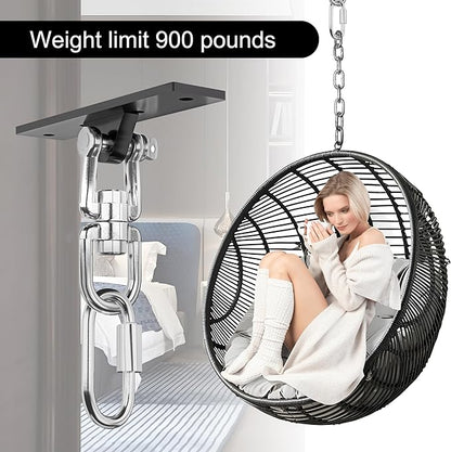 Heavy Bag Hanger,Punching Bag Mount Hanger Bracket,Ceiling Mount Hook 360°Rotation Wood Beam Holder Body Weight Strength Training Systems,Suitable for Swings and sandbags(900 LB Capacity)