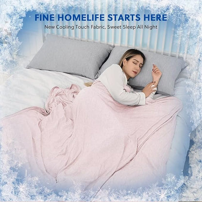 HOMFINE Cooling Blankets for Hot Sleepers - Summer Blanket Thin Lightweight Breathable Soft Double Side Enhanced Cooling for Bed Couch Sofa, Keep Cool for Night Sweats (Pink, 60 x 80 inches)