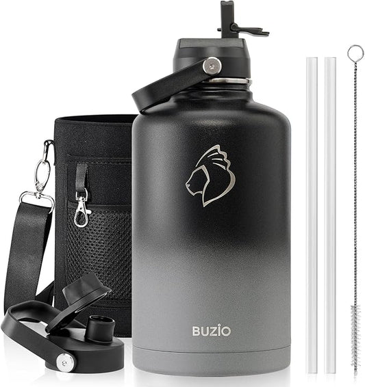 Insulated Water Bottle with Straw Lid, Modern Double Vacuum Stainless Steel Water Flask, Simple Half Gallon Water Jug, Metal Thermo Canteen Mug,87oz Sports Bottle