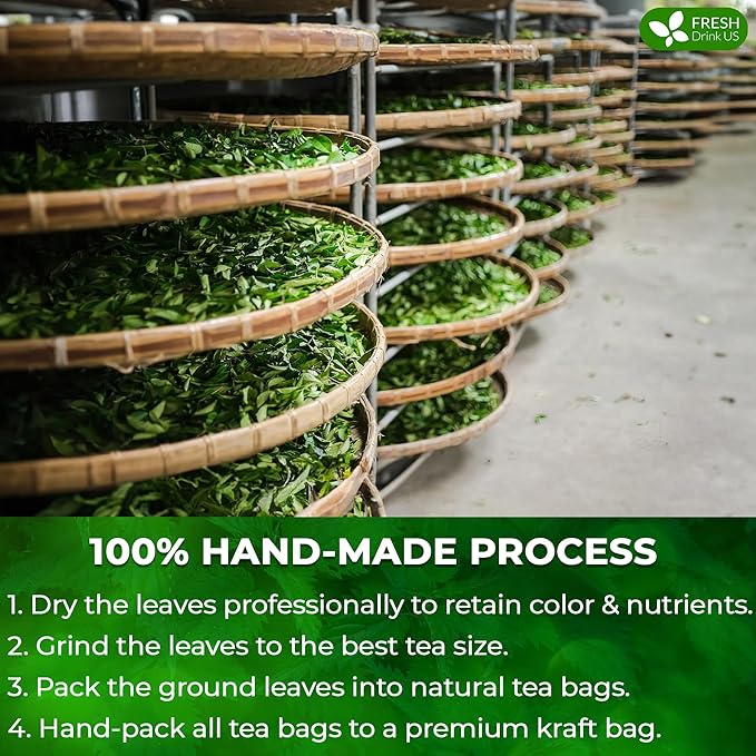 FreshDrinkUS, Premium 135 Nettle Leaf Tea Bags, 100% Natural & Pure, Stinging Nettle Leaf Tea, Nettle Leaf Tea, Burn Nettle, Stinging Nettle, Nettle Tea, Stinger Tea, No Sugar/ Caffeine & Gluten, Vegan