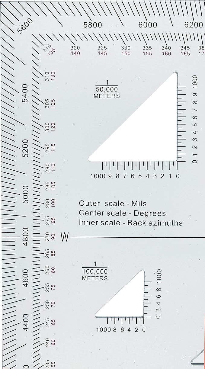 1.2mm Transparent Plastic Military UTM/MGRS Coordinate Scale Map