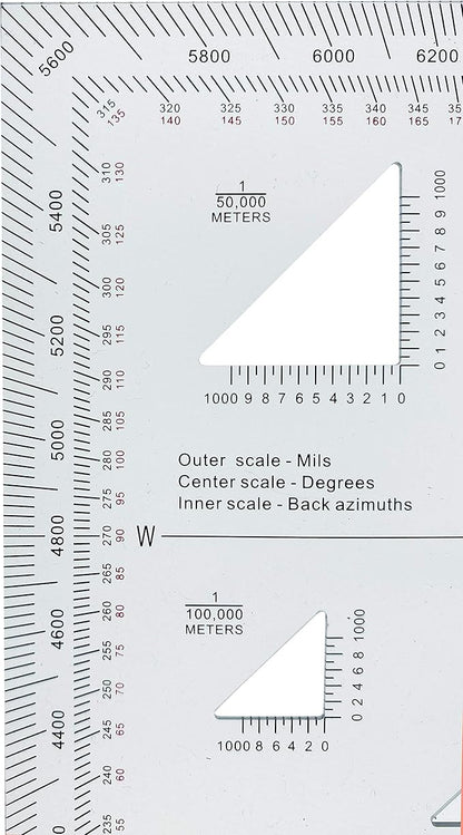 1.2mm Transparent Plastic Military UTM/MGRS Coordinate Scale Map
