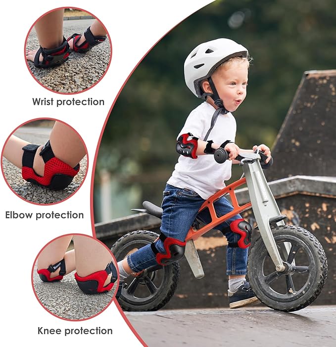 BOSONER Kids/Youth Knee Pad Elbow Pads Guards Protective Gear Set for Roller Skates Cycling BMX Bike Skateboard Inline Skatings Scooter Riding Sports