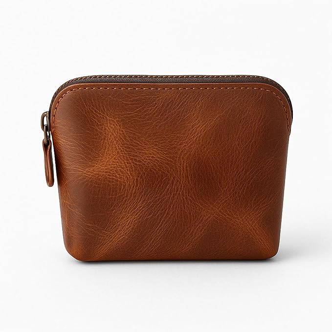 Leather Cosmetic Bags Make Up Bags for Women - Handmade Makeup Case Small Makeup Bags Jewelry Coin Pouch, Toiletry Bag for Men, Travel Cosmetic Pouch For Purse
