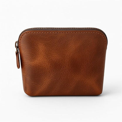 Leather Cosmetic Bags Make Up Bags for Women - Handmade Makeup Case Small Makeup Bags Jewelry Coin Pouch, Toiletry Bag for Men, Travel Cosmetic Pouch For Purse