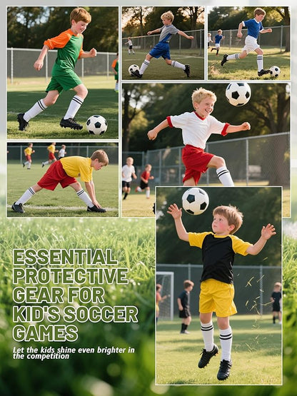 Kids Soccer Shin Guards, Youth Toddler Shin Pads with Sleeves and Soccer Socks for Age 3-16 Boys Girls Protective Lightweight Soccer Equipment