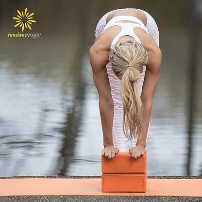 Sunshine Yoga 4" Yoga Block, 10 Pack Bulk EVA Foam Yoga Blocks, Firm and Supportive Yoga Brick, Balance Foam for Stretching, Pilates, and Workout, 4" x 6" x 9"