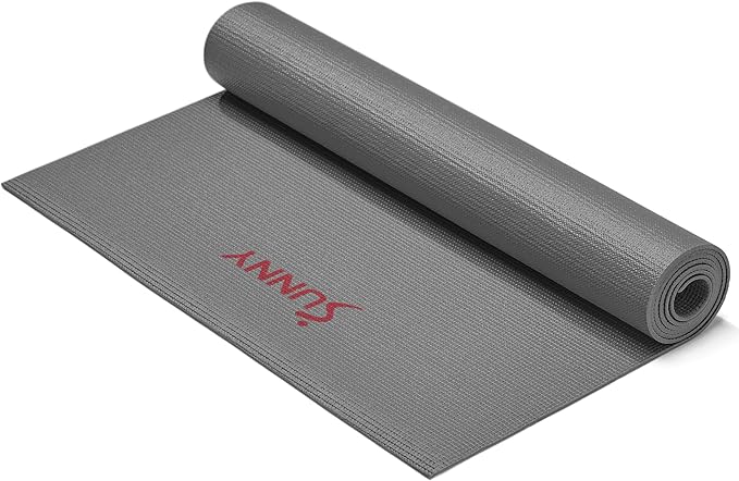 Sunny Health & Fitness Non-Slip Yoga Mat – Durable, Anti-Tear, Lightweight, Cushioned Support for Yoga, Pilates, Stretching Exercises, Meditation and Floor Workouts | Multiple Sizes & Colors
