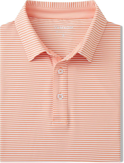 Golf Shirts for Men - Moisture Wicking Short Sleeve Performance Sport Casual Striped Collared Mens Polo Shirt