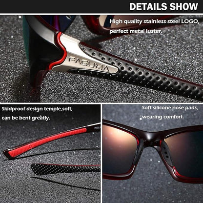 FAGUMA Sports Polarized Sunglasses For Men Cycling Driving Fishing UV400 Protection