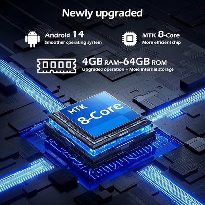 128GB MP3 Player with Bluetooth and WiFi, Android 14, 4GB RAM Portable HiFi Lossless, MP3 & MP4 Player for Kids with 4" Touchscreen, Music Player with Spotify, Amazon Music, Pandora, Play Store, Black