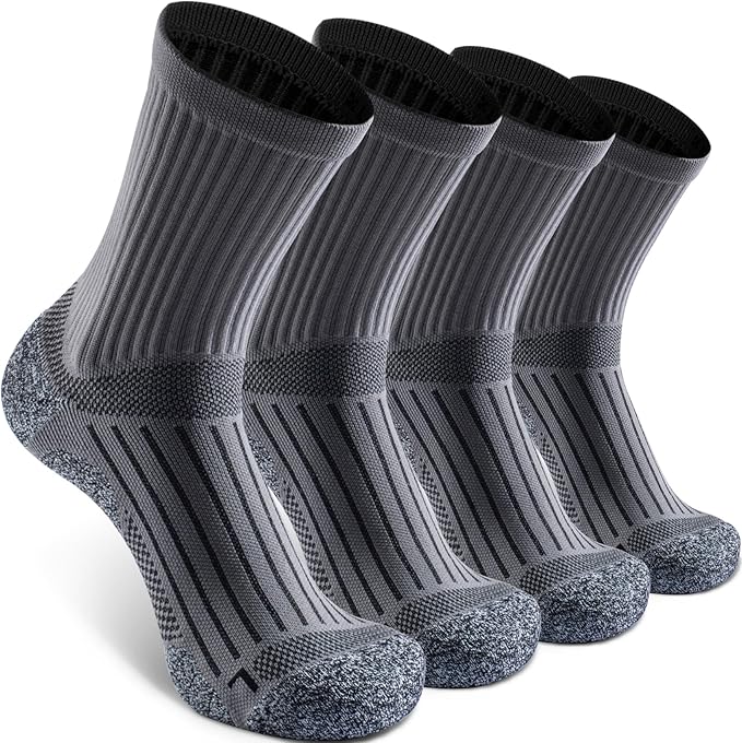 Elite Cushioned Compression Mid-crew Socks 4-Pack for Youth Women Men