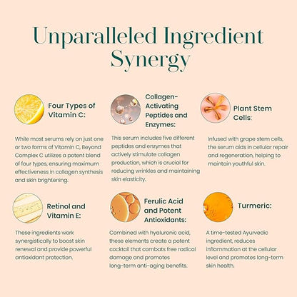 Hylunia Beyond Complex C Vitamin C Serum, 1.0 fl oz - Hydrating, Anti-Aging, Brightening & Nourishing with Hyaluronic Acid - Vegan, Clean & Cruelty-Free Skincare for Radiant Skin