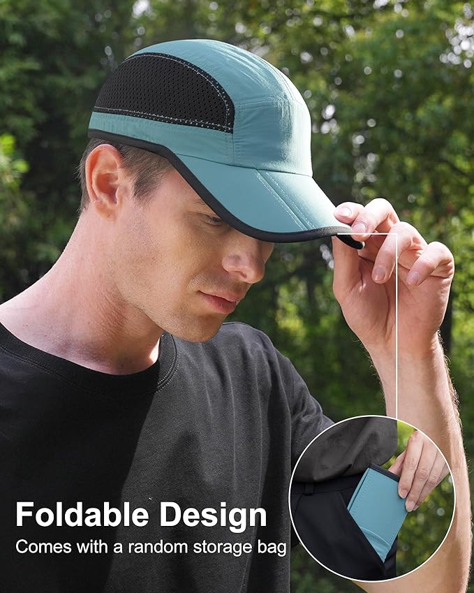 GADIEMKENSD Mens Folding Outdoor Hat Long Brim UPF 50+ Sun Protection
