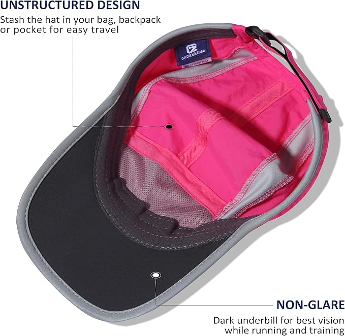 GADIEMKENSD Reflective Folding Outdoor Hat Unstructured Design UPF 50+ Sun Protection Sport Hats for Womens and Mens