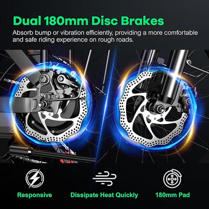 Foldable Electric Bike for Adults, 30+MPH, 48V 20Ah Removable Lithium Battery up to 80Miles, 20" Fat Tire 1000W Peak Motor Dirt Ebike Adult Electric Bicycle for Commute Beach Mountain E Bike