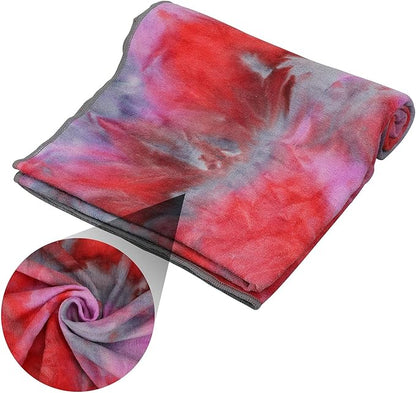 Yoga Towels , Non Slip Hot Yoga Towel Skidless Waffle Texture, 100% Absorbent Odorless Microfiber Yoga Blanket, Standard Sized 24 inchx72 inch Mat Towel (Pink & Red)1