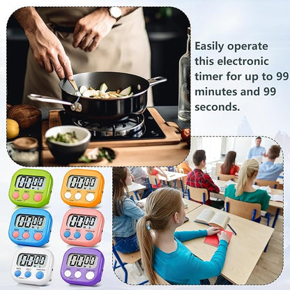 24 Pack Timers Magnetic Kitchen Timer Cooking Timers for Kitchen Digital Timer with Big Display Loud Ring Electronic Timer for Cooking, Classroom, Break Time(24, White,Green,Blue,Purple)