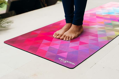 YOGA DESIGN LAB | The Combo Yoga Mat | 2-in-1 Mat+Towel | Eco Luxury | Ideal for Hot Yoga, Power, Bikram, Ashtanga, Sweat | Studio Quality | Includes Carrying Strap!