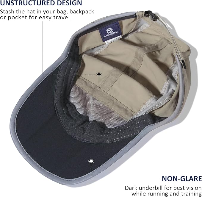 GADIEMKENSD Reflective Folding Outdoor Hat Unstructured Design UPF 50+ Sun Protection Sport Hats for Womens and Mens