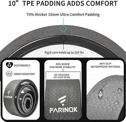 Yoga Wheel for Back Pain Relief, Back Roller Wheel with Extra Cushion, Wider & Thickest Foam, Stretches and Strengthens Core Muscles