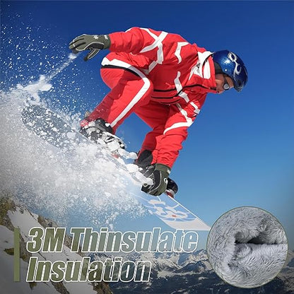 HANDLANDY Winter Insulated Work Gloves, 3M Thinsulate Thermal Water-Resistant Gloves for Men Women Touch Screen, Warm Ski Snowboard Cold Weather Gloves (Army Green, Large)