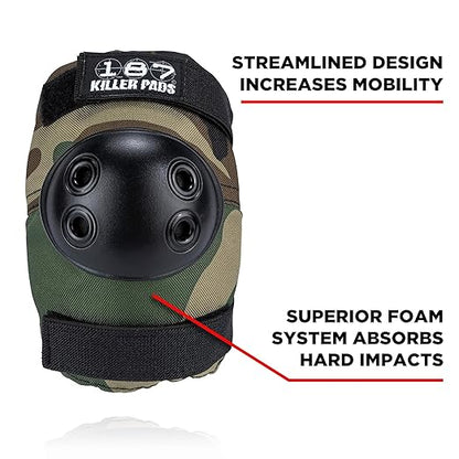 187 Killer Pads Six Pack Pad Set, Elbow Pads, Knee Pads, and Wrist Guards - Ideal for Skateboarding, Roller Skating, and Inline Skating