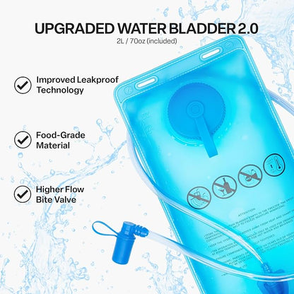 Everfun Hydration Backpack 18L with Water Bladder 2L/3L Hiking Water Backpack Women Men Hydration Pack Insulated Lightweight Day Hydropack with Storage for Hiking, Biking, Running, Festival