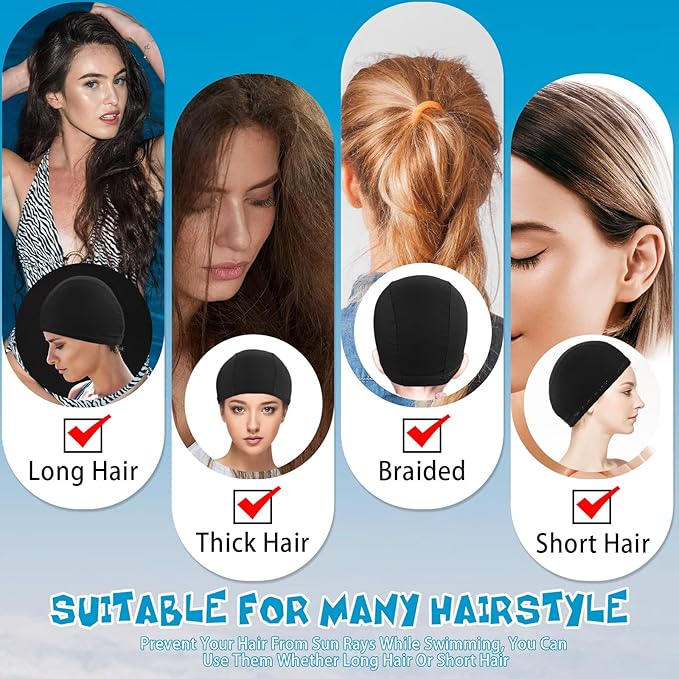 Bonuci 24 Pieces Cloth Elastic Swim Cap Bulk Comfortable Fabric Swimming Hat Elasticity Swimming Pool Cap Lightweight Bathing Caps for Women Men Kids Unisex, Not Waterproof