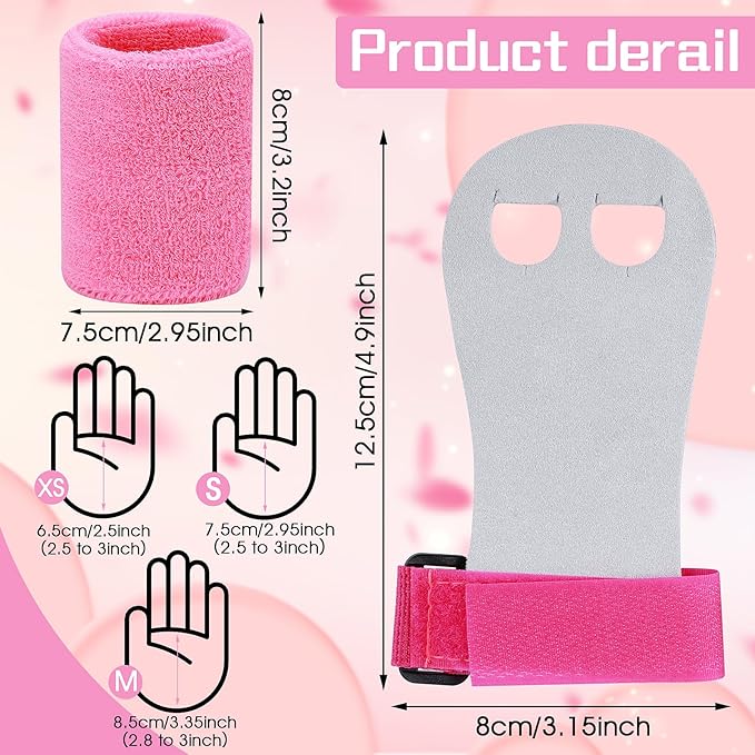 2 Gymnastics Grips Wristbands Sets for Girls Youth Kids
