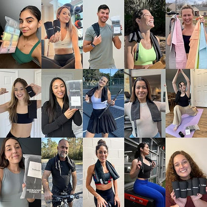 Microfiber Workout Towels - Quick Dry, Highly Absorbing, Odor-Free, for Women & Men - Gym Sweat Sports Towel for Hot Yoga, Tennis, Running, Exercise, Working Out, Camping, Set of 5 Pastel