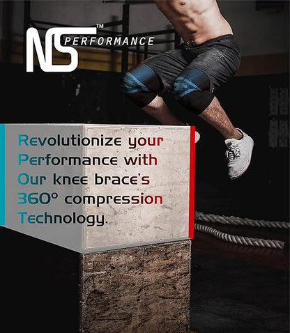 1V5 Performance Knee Support Compression Sleeve for Men & Women - Premium Recovery & Compression Sleeve for Weightlifting, Gym, Workout, Sport, Meniscus Tear, Arthritis - Please Check Sizing Chart