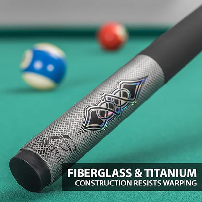 EastPoint Sports Composite Billiard Pool Cue - 58 Inch - Features Premium Fiberglass Material, Titanium Reinforcement, Micro-Fiber Grip