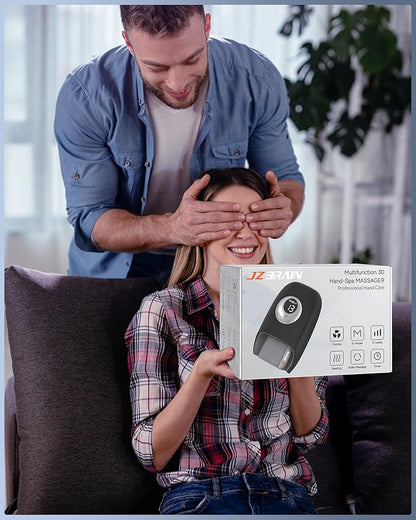 Hand Massager with Heat and Compression : Full Hand and Wrist Massage with Palm Kneading Rollers - Gifts for Arthritis Pain Relief Relaxation & Circulation - HSA or FSA Eligible