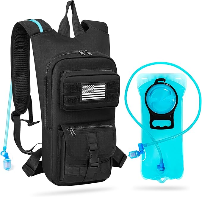 Hydration Backpack, Tactical Molle Water with 2L TPU Water Bladder, for Men Women Lightweight Water Backpack, Hydration Pack for Hiking, Biking, Climbing and Hunting