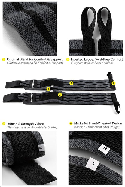 Fitgriff® Lifting Straps & Wrist Wraps (Bundle) Superior Support for Weightlifting & Gym Workouts - for Men and Women