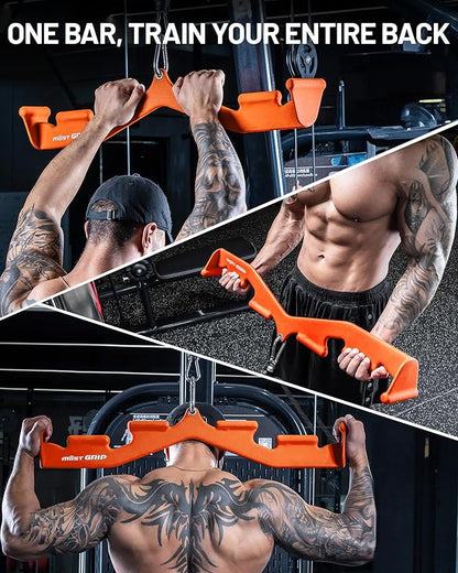 LAT Pull Down Bar with 6 Ergonomic Handles, Neutral Grip LAT Pulldown Attachments for Whole Back Training, Wide Grip LAT Pulldown Bars for Home Gym Cable