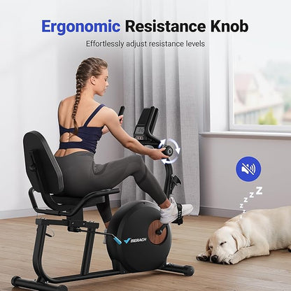MERACH Recumbent Exercise Bike for Home with Smart Bluetooth and Exclusive App Connectivity, LCD, Heart Rate Handle, Magnetic Recumbent Bikes S08/S23
