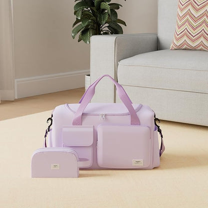 FIORETTO Women's Gym Duffle Bag with Shoes Compartment, 37L Capacity, Ideal for Travel, Gym, Sports, Duffel, Weekender