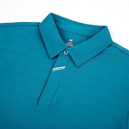 Esabel.C Jacquard Golf Shirts for Men Moisture Wicking Short Sleeve Performance Dry Fit Active Mens Polo Shirts