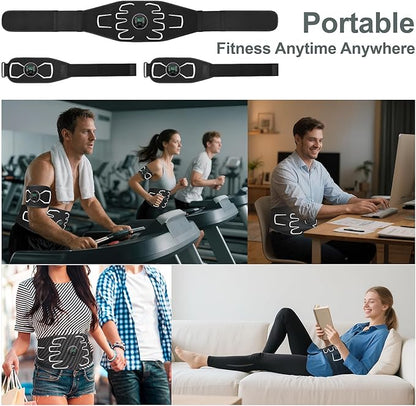 Electronic Muscle Stimulator - Portable Powered Ab Stimulator Muscle Toner for Muscle Conditioning,EMS Ab Machine,Fitness Strength Training Workout Equipment for Men and Women