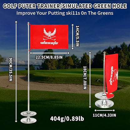 Golf Putter Swing Training Practice Aids Green Hole Flag Hole CupTraining Equipment Home Indoor Outdoor Office Backyard Practice Men Fathers an Ideal Gift Golfers