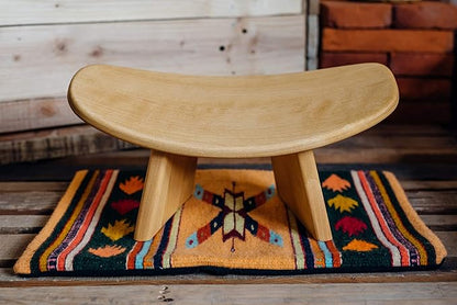 Meditation Bench IKUKO Original, Portable Version with Bag, Locally Handmade Wooden Kneeling Ergonomic Seiza Seat, Prana Yoga - 2 Colors, 3 Height Sizes