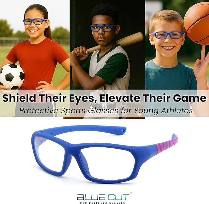BLUE CUT Sports Protection Goggles, Anti-Fog Lenses Safety Glasses for Basketball, Pickleball and All Outdoor Sports